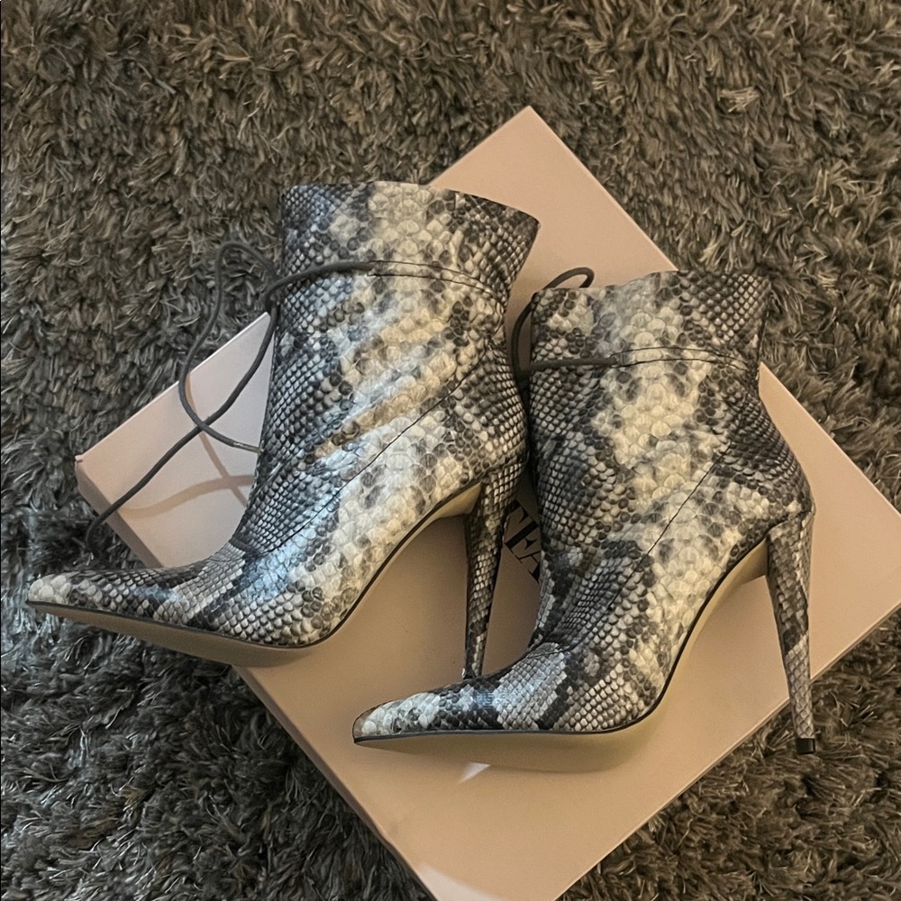 JustFab Snake Print Ankle Boots - Picture 2 of 6